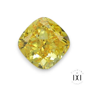 Diamant jaune de synthèse taille coussin