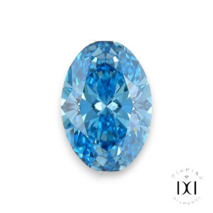 Diamant bleu de synthèse taille ovale