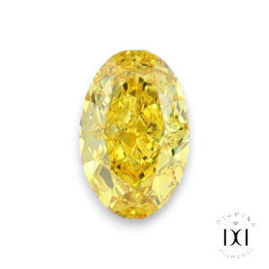Diamant jaune de synthèse taille ovale