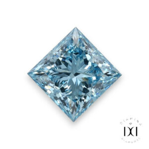 Diamant bleu de synthèse taille princesse