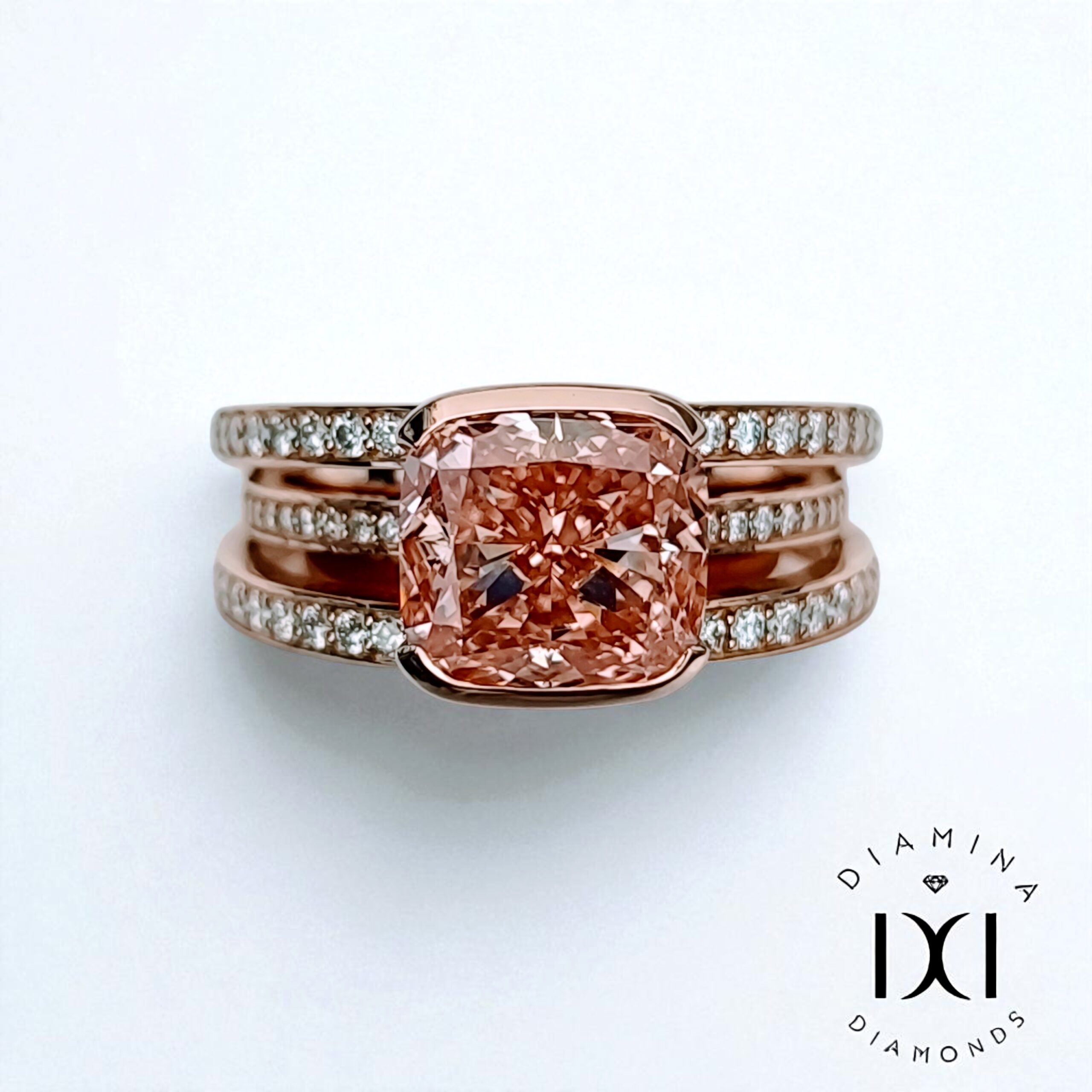 bague diamants rose